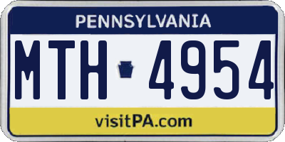 PA license plate MTH4954