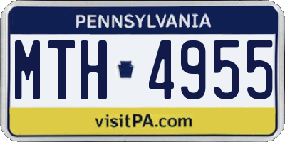 PA license plate MTH4955
