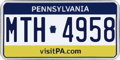 PA license plate MTH4958
