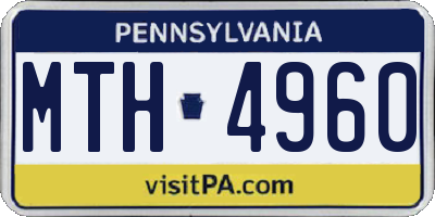 PA license plate MTH4960
