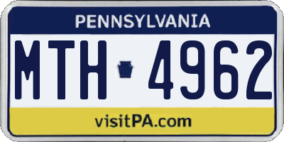 PA license plate MTH4962