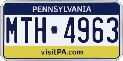 PA license plate MTH4963