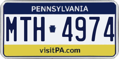 PA license plate MTH4974