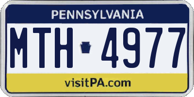 PA license plate MTH4977
