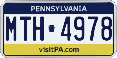 PA license plate MTH4978