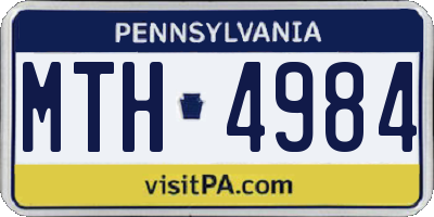 PA license plate MTH4984