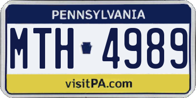 PA license plate MTH4989