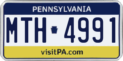 PA license plate MTH4991