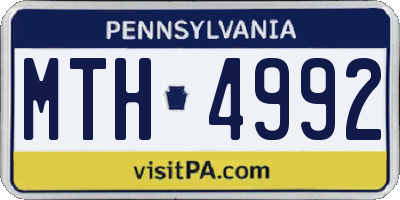 PA license plate MTH4992