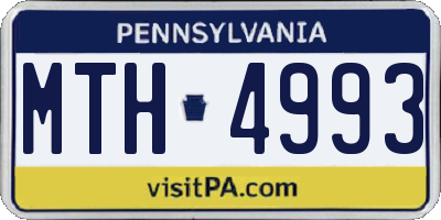 PA license plate MTH4993