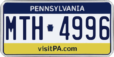PA license plate MTH4996