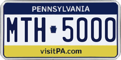 PA license plate MTH5000