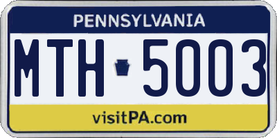 PA license plate MTH5003