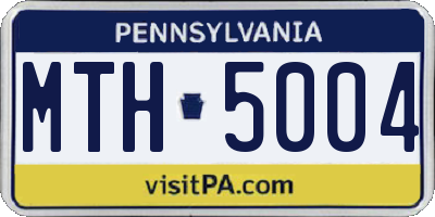 PA license plate MTH5004