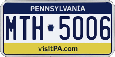 PA license plate MTH5006