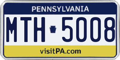 PA license plate MTH5008