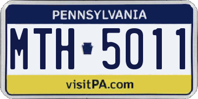 PA license plate MTH5011