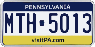PA license plate MTH5013
