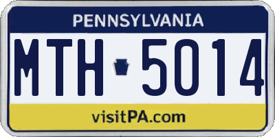 PA license plate MTH5014