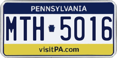 PA license plate MTH5016