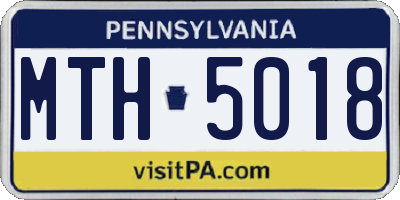 PA license plate MTH5018