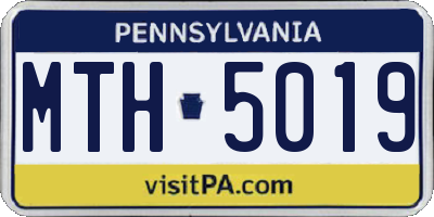 PA license plate MTH5019