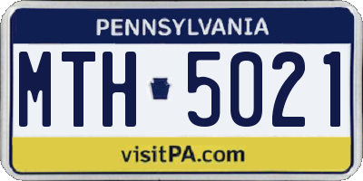 PA license plate MTH5021