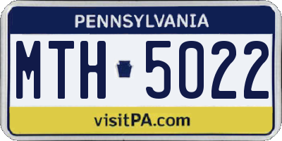PA license plate MTH5022