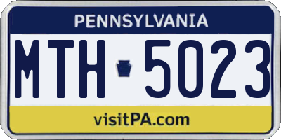 PA license plate MTH5023