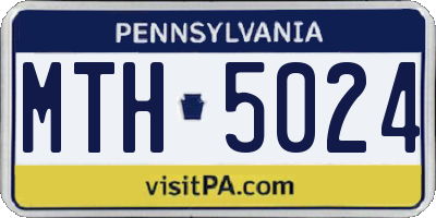 PA license plate MTH5024