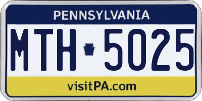 PA license plate MTH5025