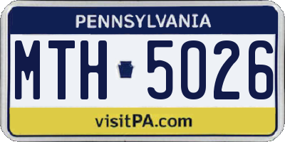 PA license plate MTH5026