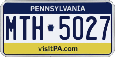 PA license plate MTH5027