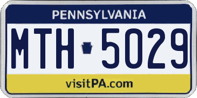 PA license plate MTH5029