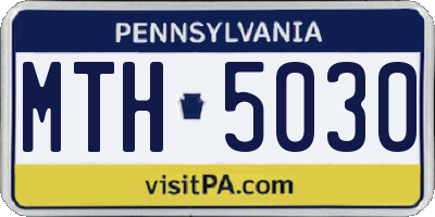 PA license plate MTH5030
