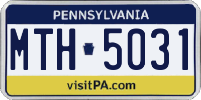 PA license plate MTH5031