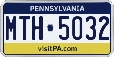 PA license plate MTH5032