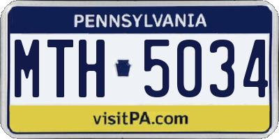 PA license plate MTH5034