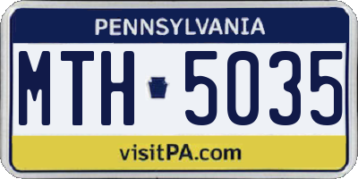 PA license plate MTH5035