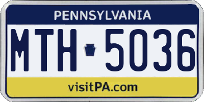 PA license plate MTH5036