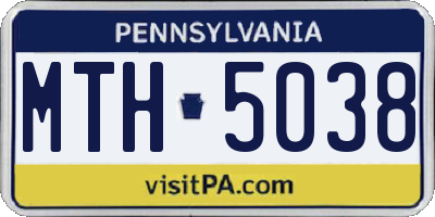 PA license plate MTH5038