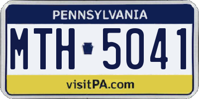 PA license plate MTH5041