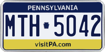 PA license plate MTH5042