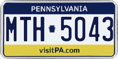 PA license plate MTH5043
