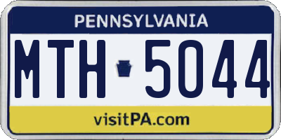 PA license plate MTH5044
