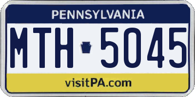 PA license plate MTH5045