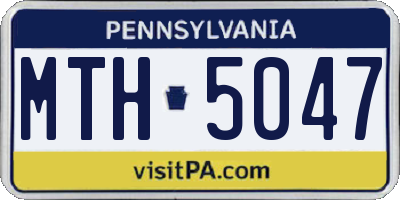 PA license plate MTH5047
