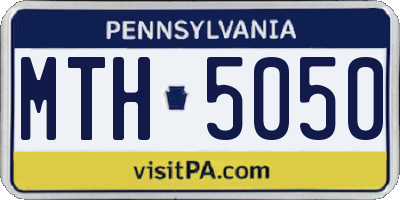 PA license plate MTH5050