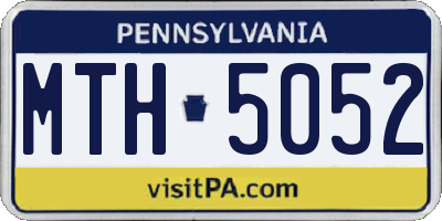 PA license plate MTH5052