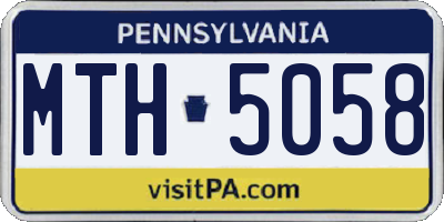 PA license plate MTH5058